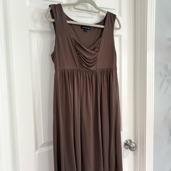Saint Tropez West Fit& Flare Empire Sleeveless Brown Stretch Knit Tank Dress XL - Picture 15 of 15